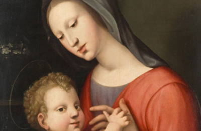 Girolamo Genga (attr.), (Urbino 1476-1551), Madonna col Bambino